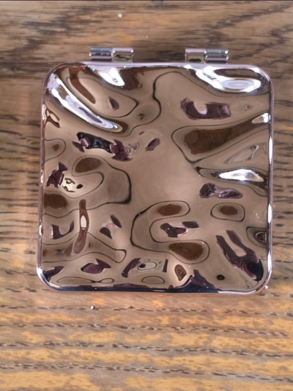Electroplated Foldable Compact Mirror in Rose Gold/Pink BNIB